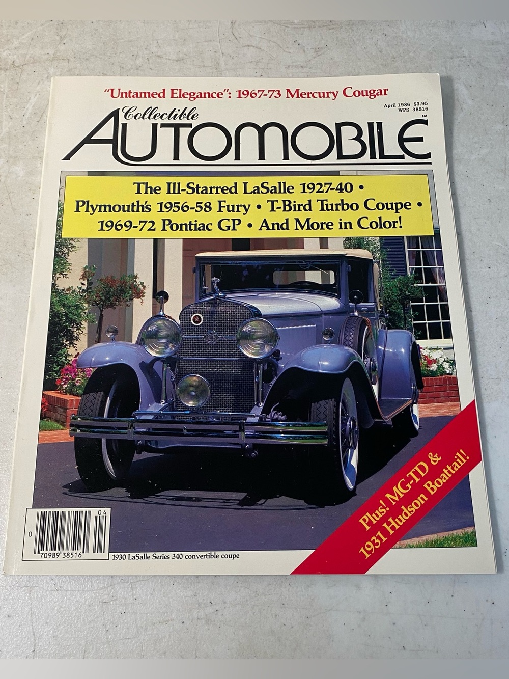 COLLECTIBLE AUTOMOBILE Magazine April 1986 Issue 1930 LaSalle Series 340 Coupe